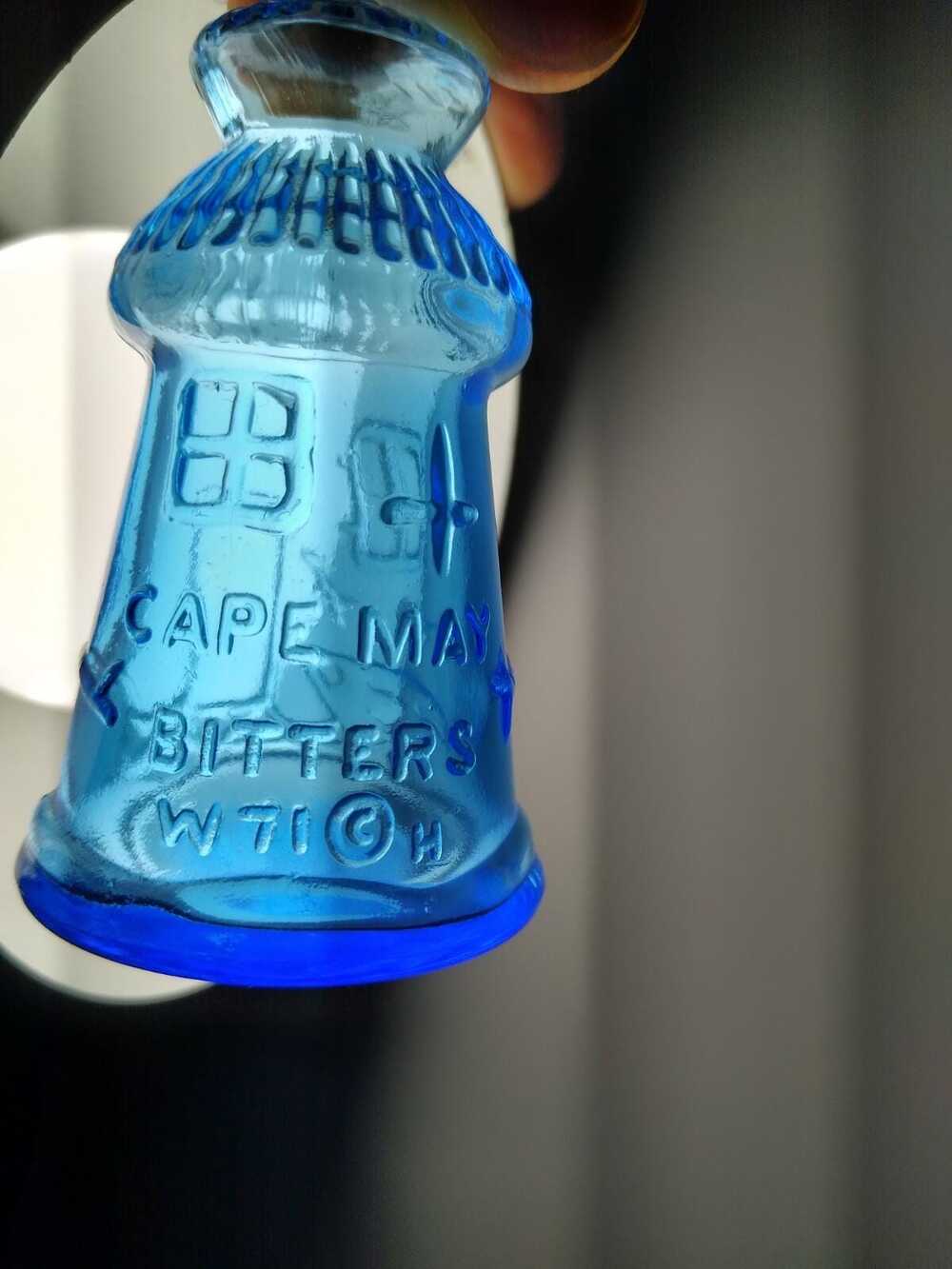 Vintage Wheaton 1971 Cape May Bitters Bottle - 3" Blue Glass, Rare Collectible